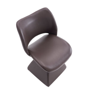 English Elm This Swivel Dining Chair Offers Faux Leather Comfort with a Hollow Curved High Back W3612P506907
