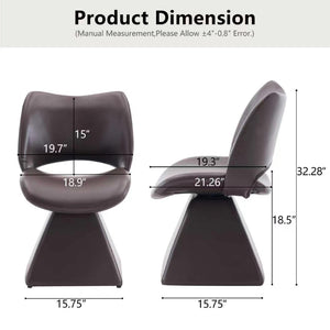 English Elm This Swivel Dining Chair Offers Faux Leather Comfort with a Hollow Curved High Back W3612P506907