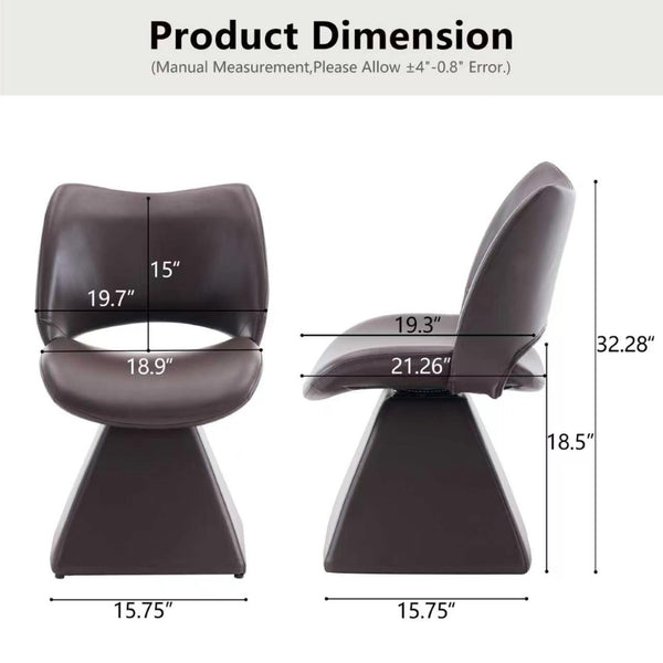 English Elm This Swivel Dining Chair Offers Faux Leather Comfort with a Hollow Curved High Back W3612P506907