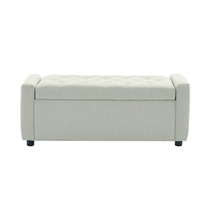 English Elm Light Luxury Upholstered Storage Bench Zippered Fabric Seat for Bedroom or Entryway W3612P515268