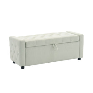 English Elm Light Luxury Upholstered Storage Bench Zippered Fabric Seat for Bedroom or Entryway W3612P515268