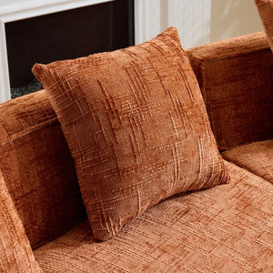 English Elm Orange Sculptural Arc Modular Sofa with Nordic Inspired Upholstered Curved Living Room Design W3612S00020