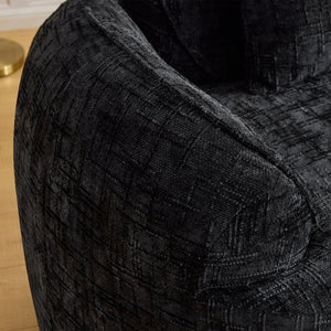 English Elm Black Curved Modular Sofa Nordic Arc Silhouette Upholstered Living Room Seating W3612S00021