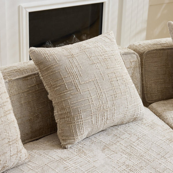 English Elm Khaki Arc Sofa Sculptural Nordic Silhouette with Spring Cushion Support for Living Rooms W3612S00022