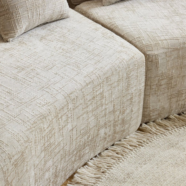 English Elm Khaki Arc Sofa Sculptural Nordic Silhouette with Spring Cushion Support for Living Rooms W3612S00022