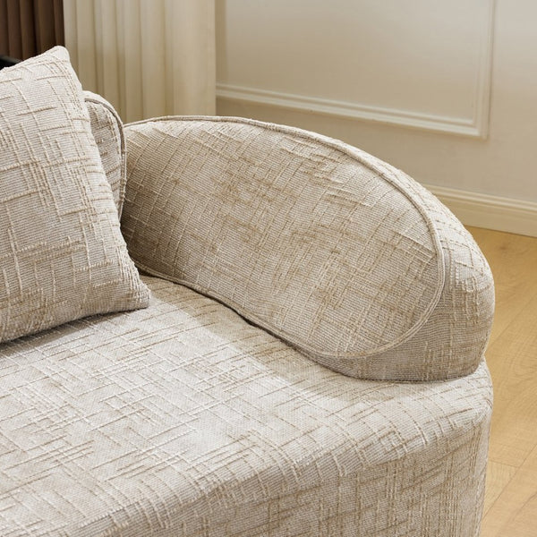 English Elm Khaki Arc Sofa Sculptural Nordic Silhouette with Spring Cushion Support for Living Rooms W3612S00022