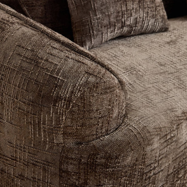 English Elm Brown Curved Modular Sofa Sculptural Nordic Design Spring Fill Living Room Seating W3612S00024