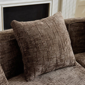English Elm Brown Curved Modular Sofa Sculptural Nordic Design Spring Fill Living Room Seating W3612S00024