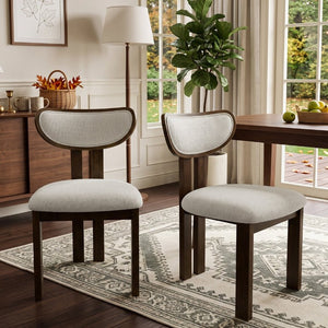 English Elm Walnut-Colored Rubberwood Dining Chair Green Velvet Seat Split Rear Leg Farmhouse Beige W3615P531248