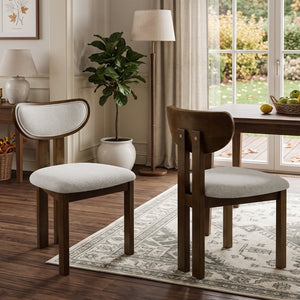 English Elm Walnut-Colored Rubberwood Dining Chair Green Velvet Seat Split Rear Leg Farmhouse Beige W3615P531248