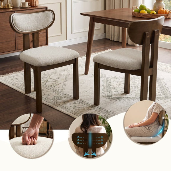 English Elm Walnut-Colored Rubberwood Dining Chair Green Velvet Seat Split Rear Leg Farmhouse Beige W3615P531248