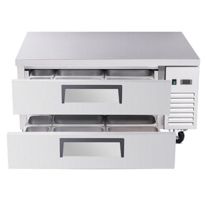 English Elm 48 Inch Commercial Refrigerated Chef Base Two Drawer Undercounter Cold Storage Unit W3629P365450