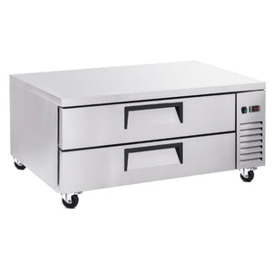 English Elm 52 Inch Refrigerated Chef Base with Two Drawers 10.5 Cu Ft Steel Undercounter Unit W3629P365451