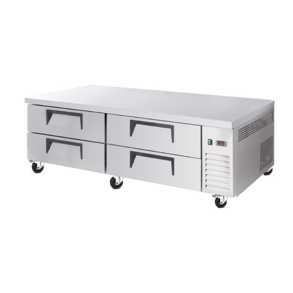 English Elm 72 Inch Stainless Steel Chef Base with Four Drawers Ventilated Undercounter Cooler NSF W3629P365452