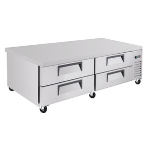 English Elm 72 Inch Stainless Steel Chef Base with Four Drawers Ventilated Undercounter Cooler NSF W3629P365452