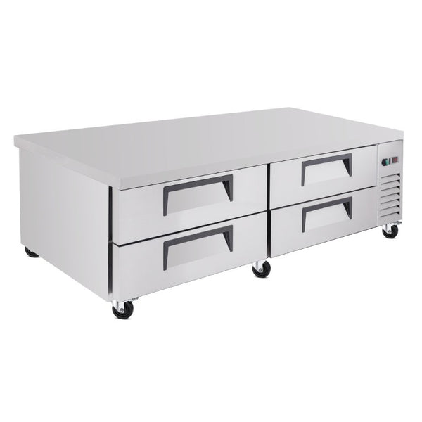 English Elm 72 Inch Stainless Steel Chef Base with Four Drawers Ventilated Undercounter Cooler NSF W3629P365452