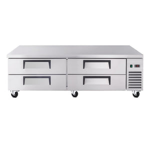 English Elm 72 Inch Stainless Steel Chef Base with Four Drawers Ventilated Undercounter Cooler NSF W3629P365452