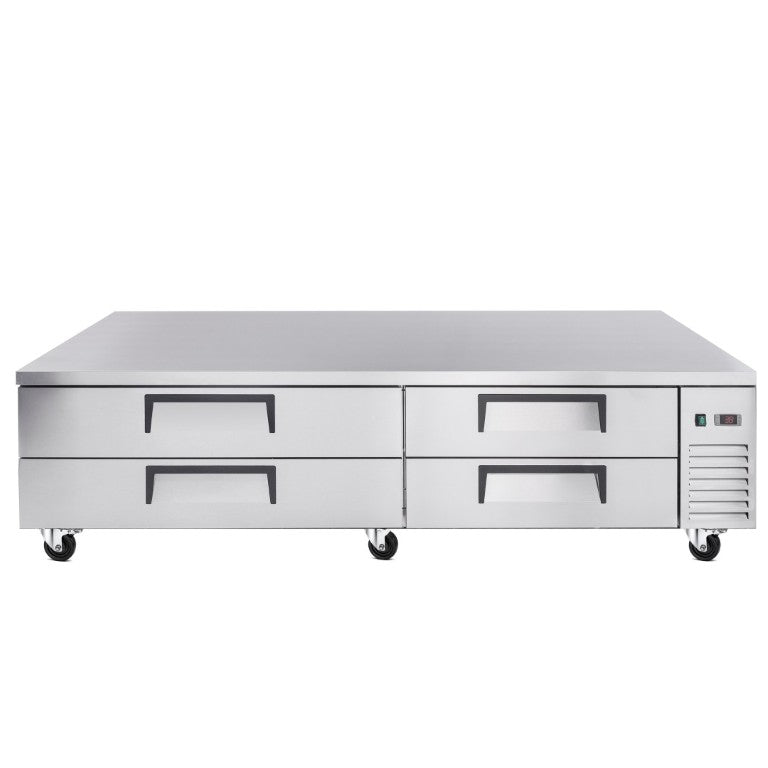 English Elm 84 Inch Refrigerated Chef Base with Four Drawers and 19.1 Cu Ft Stainless Cookline Storage W3629P365453