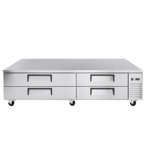 English Elm 84 Inch Refrigerated Chef Base with Four Drawers and 19.1 Cu Ft Stainless Cookline Storage W3629P365453