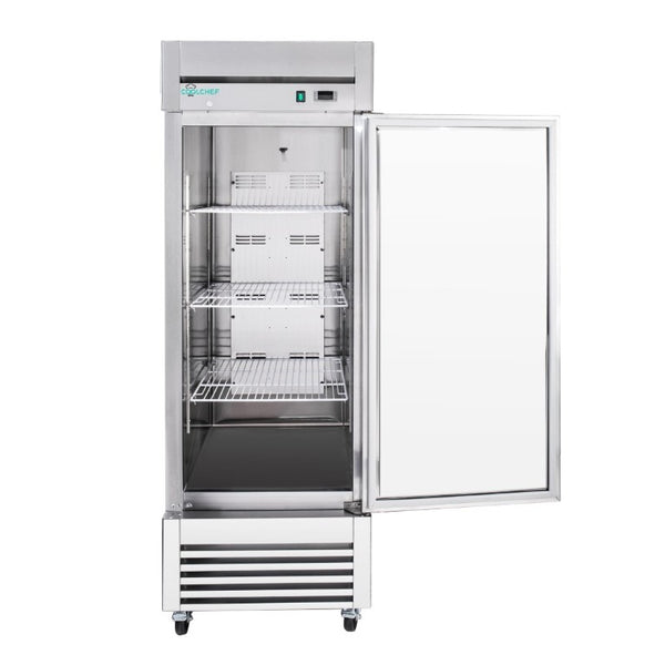 English Elm 27″ 27 Stainless Steel Reach-In Commercial Refrigerator with Digital Thermostat and LED Display W3629P459814