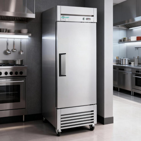 English Elm 27 Inch Stainless Steel Commercial Reach in Freezer ETL Certified Restaurant Grade W3629P459815