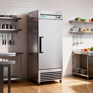 English Elm 27 Inch Stainless Steel Commercial Reach in Freezer ETL Certified Restaurant Grade W3629P459815