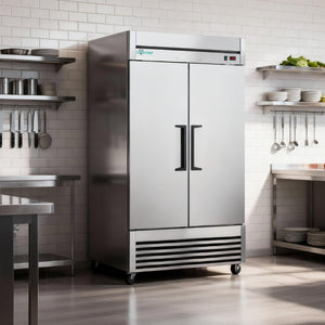 English Elm 54 Inch Commercial Reach-In Refrigerator Stainless Steel 2 Door Restaurant Fridge 6 Shelves W3629P459817