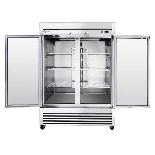 English Elm 54 Inch Commercial Reach-In Refrigerator Stainless Steel 2 Door Restaurant Fridge 6 Shelves W3629P459817