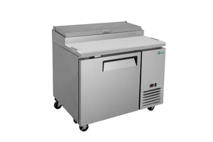 English Elm Coolchef 44 Inch Commercial Pizza Prep Table Stainless Steel Refrigerated Topping Rail W3629P459818