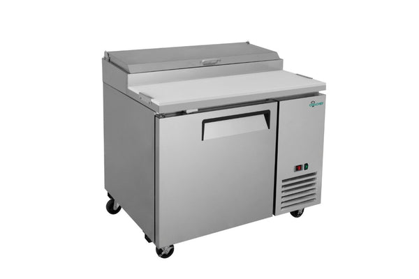 English Elm Coolchef 44 Inch Commercial Pizza Prep Table Stainless Steel Refrigerated Topping Rail W3629P459818