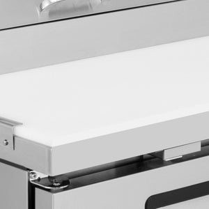English Elm Coolchef 44 Inch Commercial Pizza Prep Table Stainless Steel Refrigerated Topping Rail W3629P459818