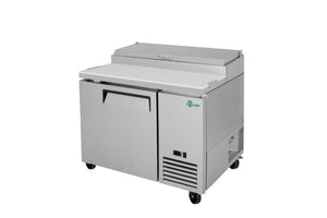 English Elm Coolchef 44 Inch Commercial Pizza Prep Table Stainless Steel Refrigerated Topping Rail W3629P459818