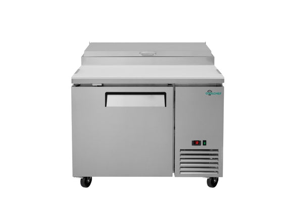 English Elm Coolchef 44 Inch Commercial Pizza Prep Table Stainless Steel Refrigerated Topping Rail W3629P459818