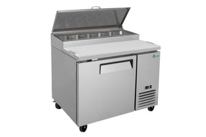 English Elm Coolchef 44 Inch Commercial Pizza Prep Table Stainless Steel Refrigerated Topping Rail W3629P459818
