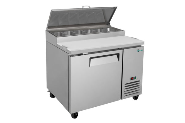 English Elm Coolchef 44 Inch Commercial Pizza Prep Table Stainless Steel Refrigerated Topping Rail W3629P459818