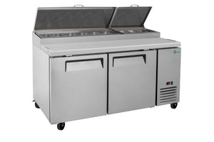 English Elm Coolchef Two Door Pizza Prep Refrigerator with Stainless Steel Interior and R290 Cooling W3629P459819