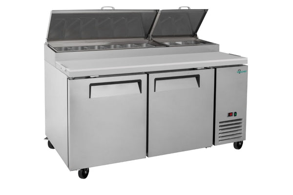 English Elm Coolchef Two Door Pizza Prep Refrigerator with Stainless Steel Interior and R290 Cooling W3629P459819