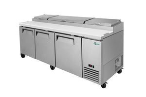 English Elm Coolchef Three Door Pizza Prep Refrigerator NSF Certified Stainless Steel Commercial Table W3629P459820
