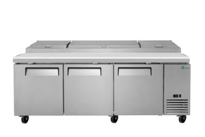 English Elm Coolchef Three Door Pizza Prep Refrigerator NSF Certified Stainless Steel Commercial Table W3629P459820