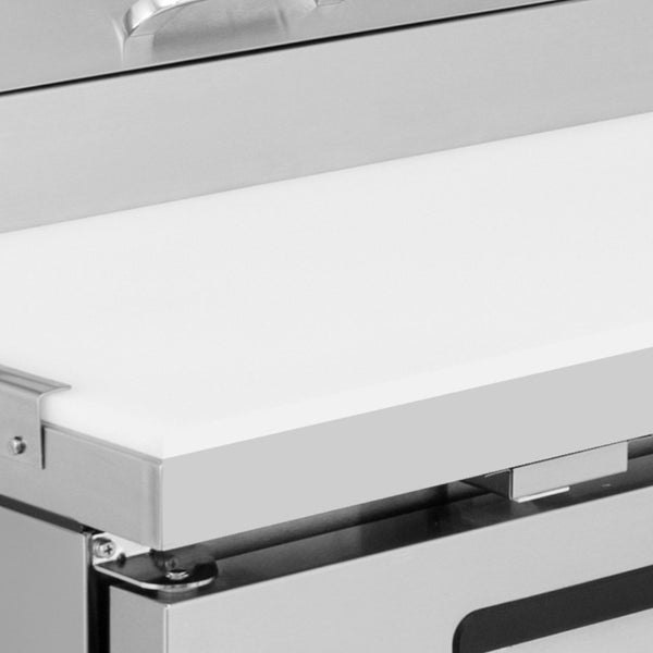 English Elm Coolchef Three Door Pizza Prep Refrigerator NSF Certified Stainless Steel Commercial Table W3629P459820