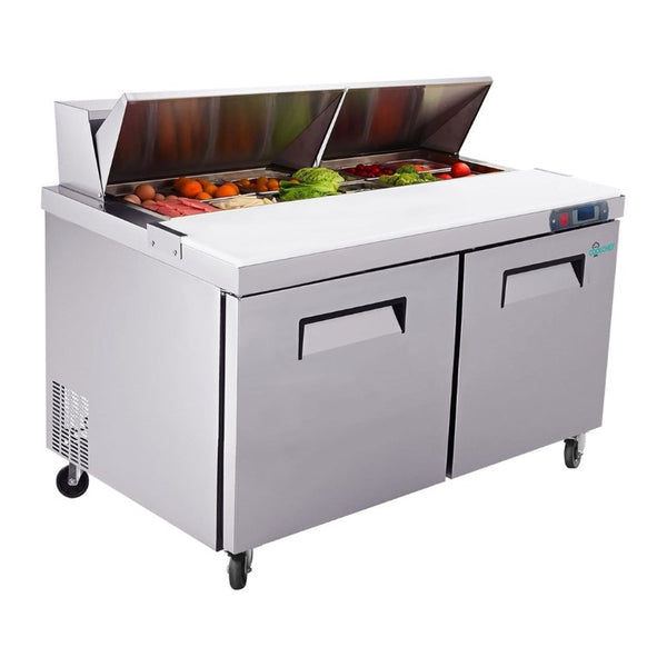 English Elm 60 Inch Commercial Sandwich Prep Table Stainless Steel Mega Top NSF ETL Certified W3629P459823