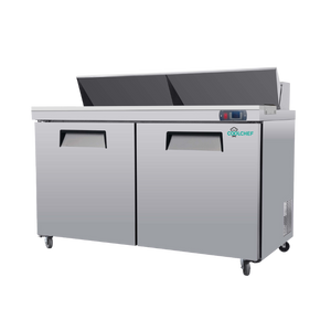 English Elm 60 Inch Commercial Sandwich Prep Table Stainless Steel Mega Top NSF ETL Certified W3629P459823