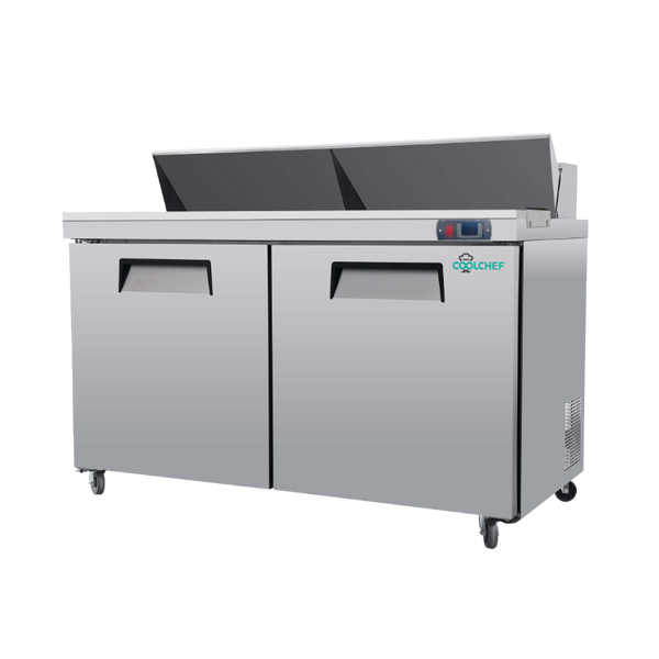 English Elm 60 Inch Commercial Sandwich Prep Table Stainless Steel Mega Top NSF ETL Certified W3629P459823