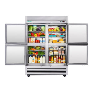 English Elm 54 Inch Stainless Steel 4 Door Reach in Commercial Refrigerator with LED and R290 W3629P459833