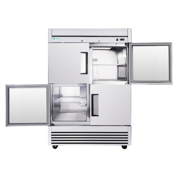 English Elm 54 Inch Stainless Steel 4 Door Reach in Commercial Refrigerator with LED and R290 W3629P459833