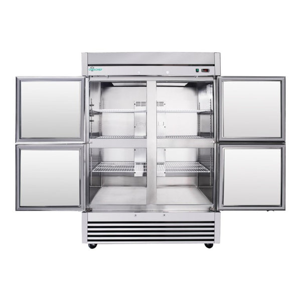 English Elm 54 Inch Stainless Steel 4 Door Reach in Commercial Refrigerator with LED and R290 W3629P459833