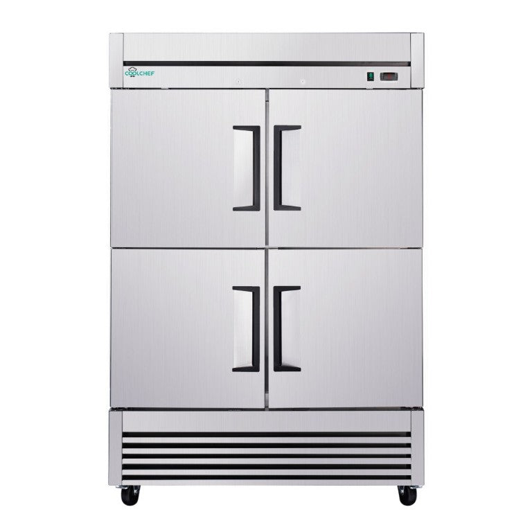 English Elm 54Commercial Four Door Stainless Reach-In Freezer with LED Lighting and Six Shelves W3629P459834