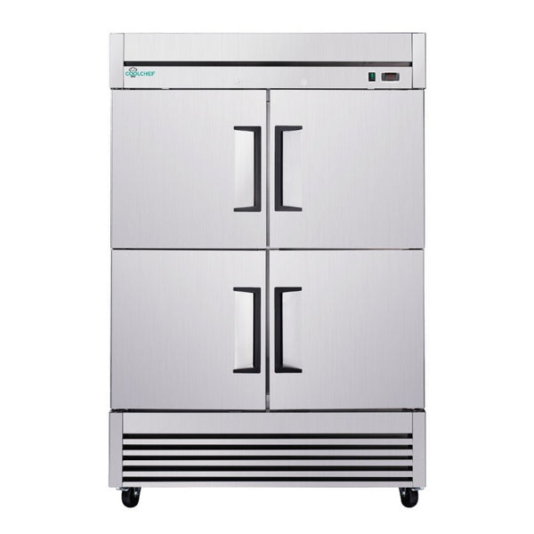 English Elm 54Commercial Four Door Stainless Reach-In Freezer with LED Lighting and Six Shelves W3629P459834