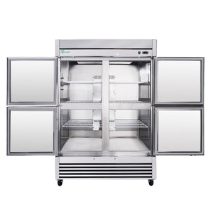 English Elm 54Commercial Four Door Stainless Reach-In Freezer with LED Lighting and Six Shelves W3629P459834