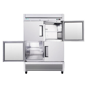 English Elm 54Commercial Four Door Stainless Reach-In Freezer with LED Lighting and Six Shelves W3629P459834